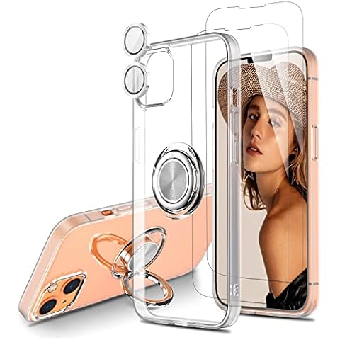 WATACHE Compatible with iPhone 13 Case, Crystal Clear Slim Fit Protective Phone Case Cover, with 2 Pack Tempered Glass Screen Protector + Camera Lens Protector (for iPhone 13 Set) Cover