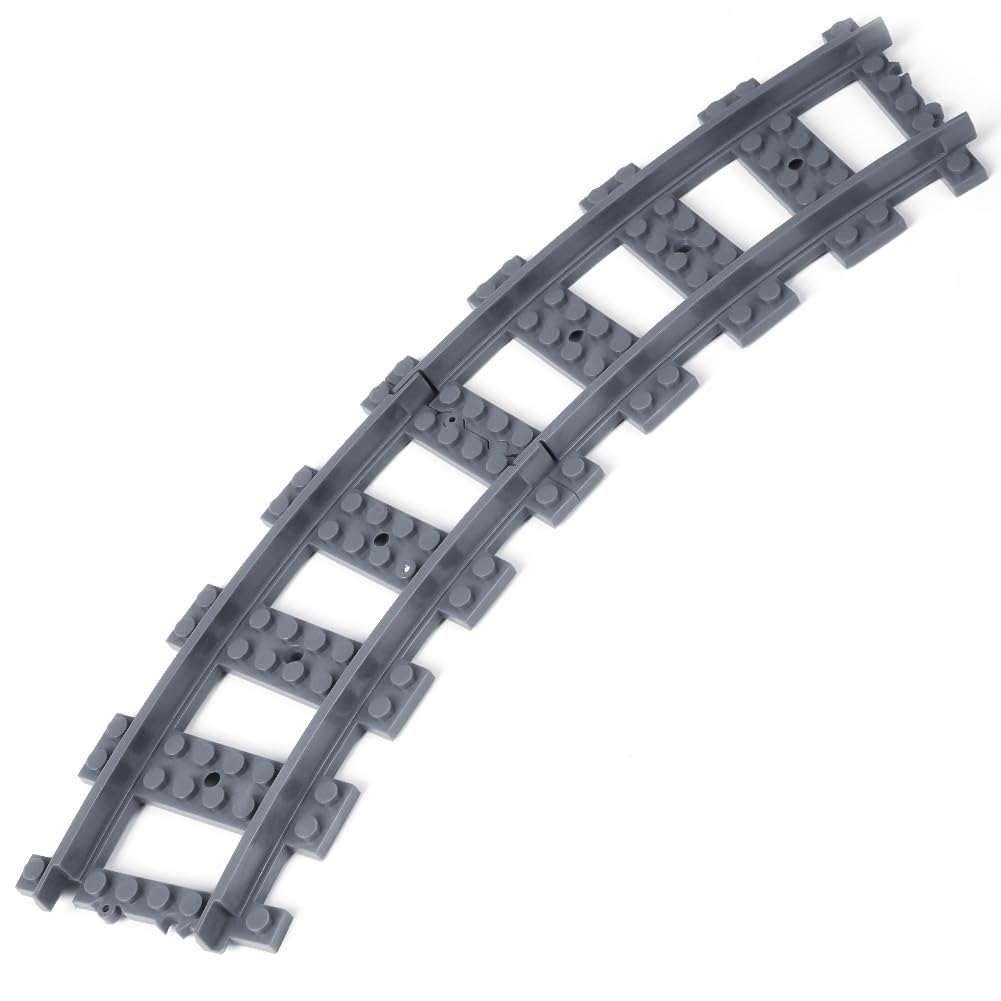 HOTUT City Schienen, 32 Stück City Zug Schienen Set, Bausteine Zug Schienen Set Kompatibel mit dem Marktführer, Spielzeug Eisenbahnschienen für Mädchen und Jungen Geschenk