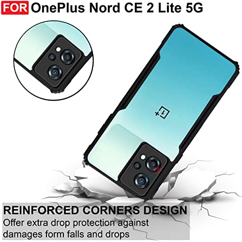 CEDO-OnePlus-Nord-CE-2-Lite-Case-Back-Cover-Shockproof-Bumper-Crystal-Clear-360-Degree-Protection-TPUPC-Camera-Protection-Acrylic-Transparent-Eagle-Cover-for-OnePlus-Nord-CE-2-Lite-Black