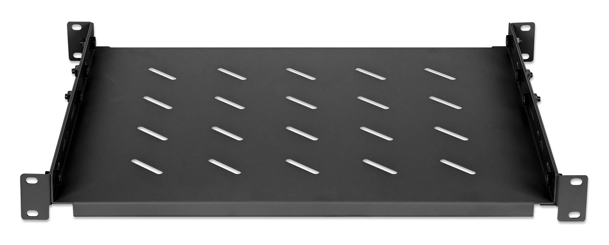 Intellinet 714082 Mensola 19" Fissa con profondità Regolabile da 350 a 550 mm 1U Nero Nero