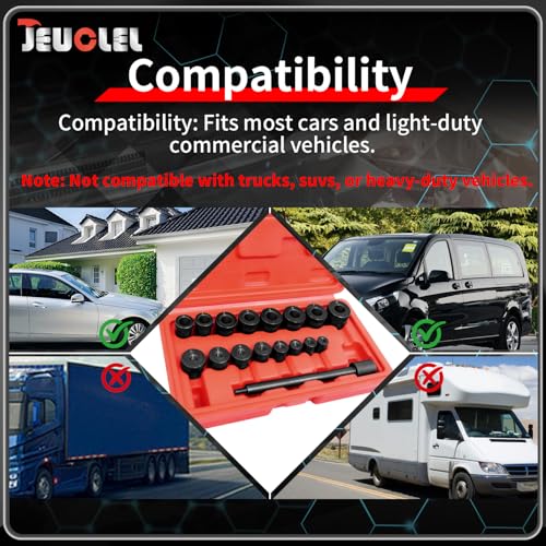 Image of 17PCS Universal Clutch Aligning Kit, Flywheel Pilot Hole Clutch Drive Plate Alignment Tool for Centered Accurate Installation, Pilot Bearing Corrector Set Transmission Repair Accessory