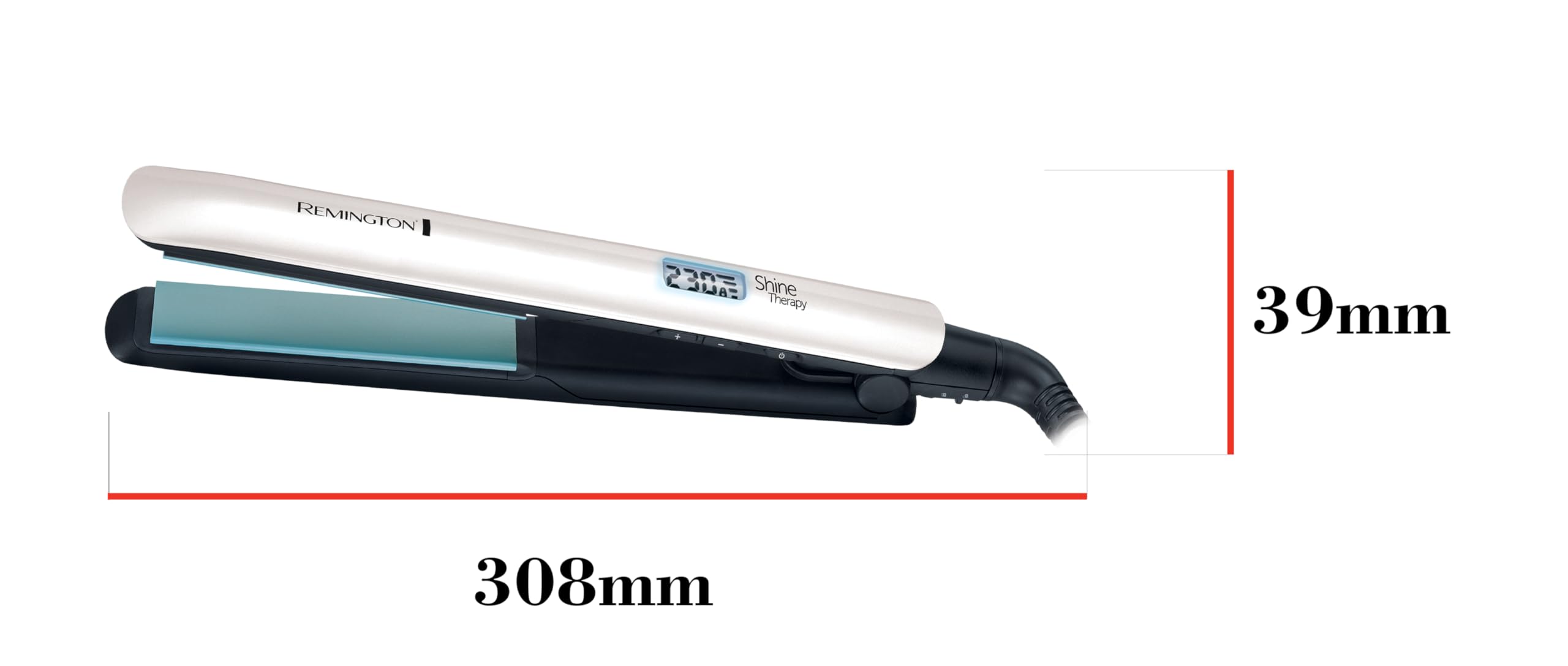 Remington Glätteisen Shine Therapy (hochwertige Keramikbeschichtung angereichert mit Mikrowirkstoffe für mehr Glanz -marokkanisches Arganöl & Vitamin E) LCD-Display, 150-230°C, Haarglätter S8500