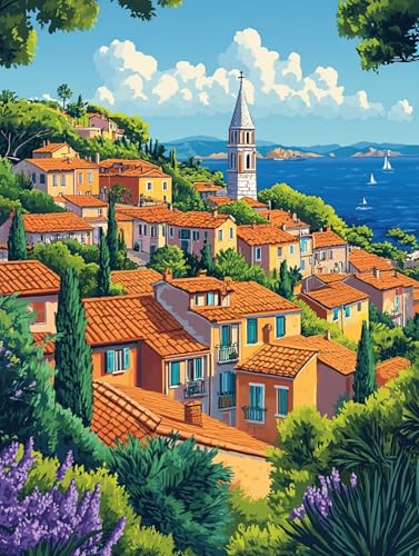 s G LbghG h DIYG fW^G C p^[fUC, yCgoCio[ SҌ ȒP paint by numbers uVƃANG̋, z[ ItBX 20X30cm, Model 1034