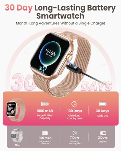 Image of Smart Watches for Women Reloj Inteligente: 1.85 inchSmart Watch for Answer /Make Calls, 30 Day Battery Life, 24 /7 SpO2 Sleep Heart Rate Monitor 120 Sports Mode IP68 Fitness tracker for iPhone Android 2Band