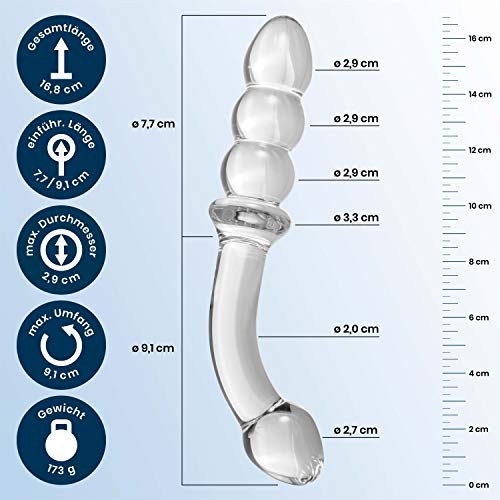 DUKESTON 16,8 cm Grote Glazen Dildo, ø 29 mm Dikke Dong van Glas, Kristal Penis voor Anaal Prostaat Mannen en G Spot Vrouwen (Transparante) - Afbeelding 8