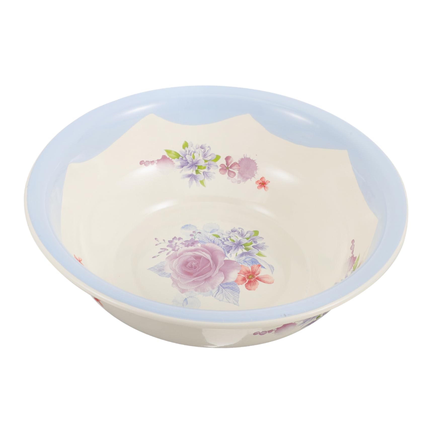 Cuenco de Esmalte 28cm Azul Rosa, Gran Capacidad para Cocina