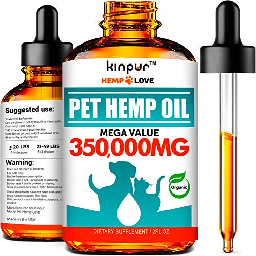 Natural Hemp Oil for Dogs & Cats - 70 000MG - Premium Hemp Extract - Anxiety Relief for Dogs - Grown & Made in USA - Omega 3, 6 & 9 - Supports Hip & Joint