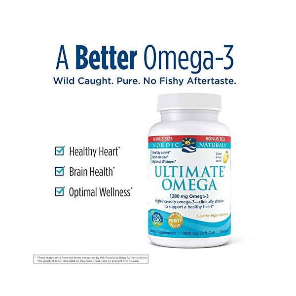 Nordic-Naturals-Ultimate-Omega-Lemon-Flavor-1280-mg-Omega-3-90-Soft-Gels-High-Potency-Omega-3-Fish-Oil-Supplement-with-EPA-DHA-Promotes-Brain-Heart-Health-Non-GMO-45-Servings Nordic Naturals Ultimate Omega, Lemon Flavor - 90 Soft Gels - 1280 mg Omega-3 - High-Potency Omega-3 Fish Oil Supplement with EPA & DHA - Promotes Brain & Heart Health - Non-GMO - 45 Servings