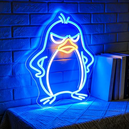 Image of Penguin Neon Sign for Wall Decor Light Up Sign Led Signs for Room Party Home Wall Decor USB Powered