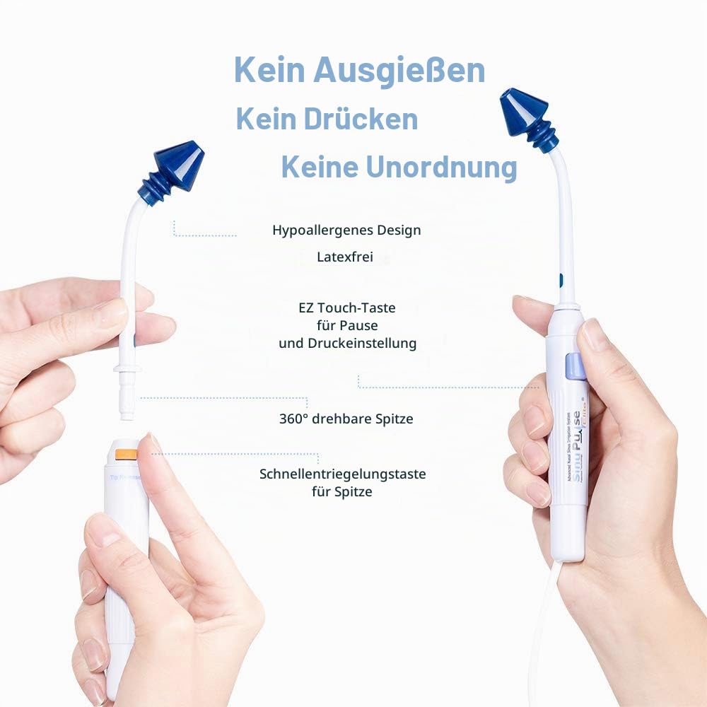 SinuPulse Elite Nasenspülung Spülsystem mit 90 Zusätzlichen SinuAir-Salz Paketen
