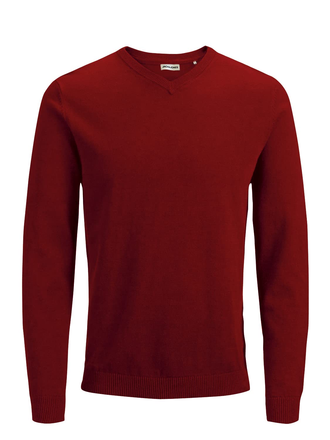 JACK & JONES Herren JJEBASIC KNIT V-NECK 12137194, Red Dahlia, XS