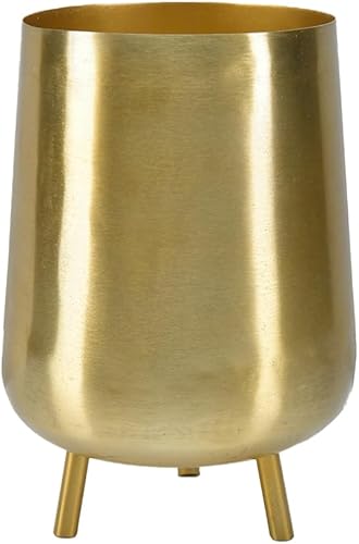 Miniatura 1 de Serene Spaces Living Macetero dorado de tres pies de 8 pulgadas, elegante maceta de hierro para suculentas, cactus, hierbas, maceta inspirada en
