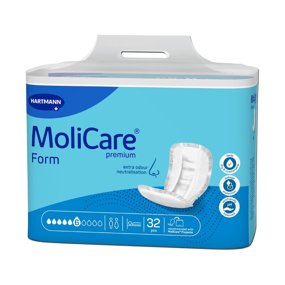 MoliCare Premium Form: pannoloni sagomati per incontinenza urinaria e fecale, unisex, 32 pezzi