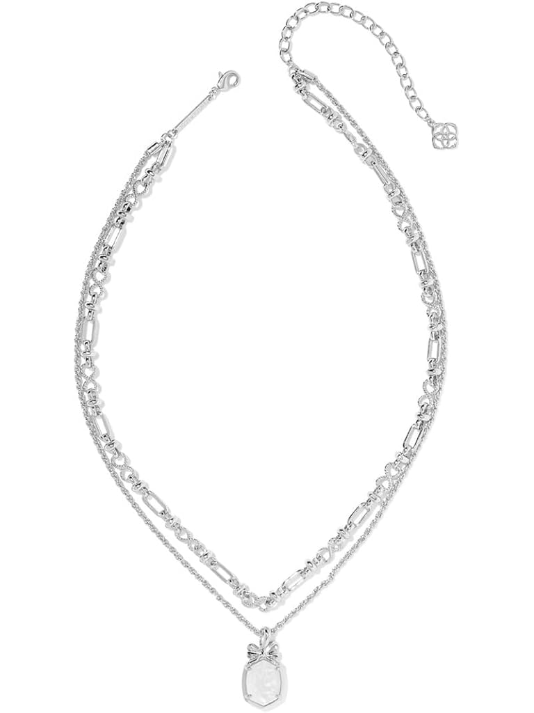 Silver Kendra Scott Daphne Bow Multi Strand Necklace