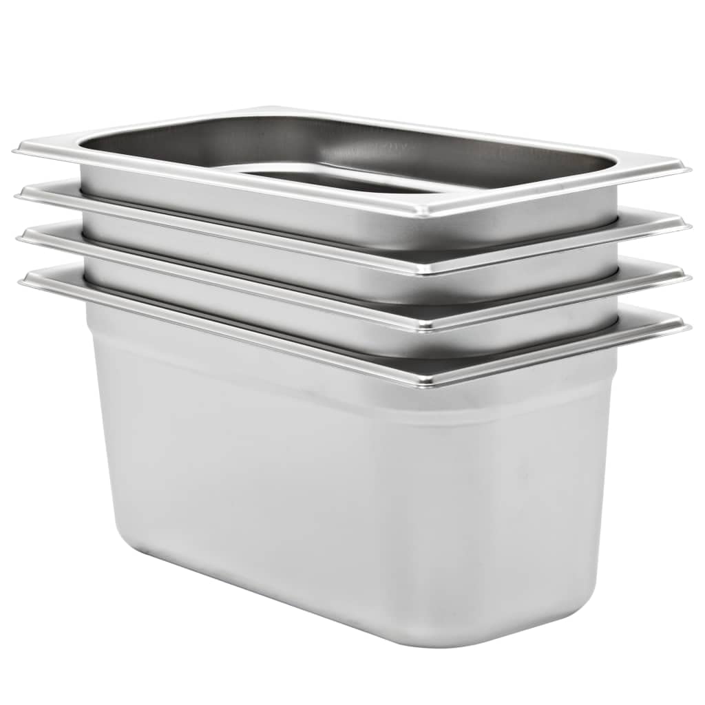 Küchengeräte-Zubehör – Küche & Esszimmer – Gastronorm-Behälter 4 Stück GN 1/3 150 mm Edelstahl