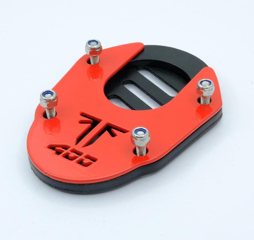 MILACHIN Motorcycle Protection Kit durable for Speed 400,Headlight Grill, Radiator Guard, Side Stand Extender Oil Caps Combo Red and Black. - Image 4 thumbnail