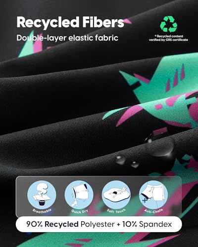 maamgic Mens Swim Trunks with Compression Liner 9 Inch Recycled Stretch Bathing Suit with Zipper Pockets Quick Dry Swim Short4