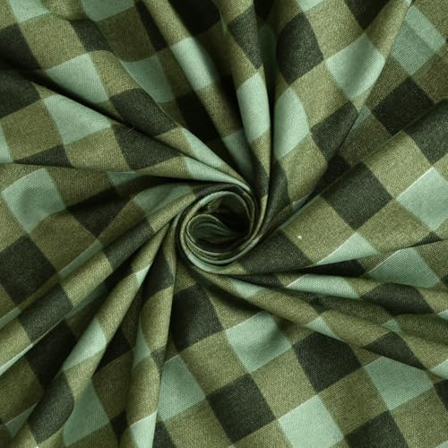 Image of Pure Cotton Checked Printed Single Bed Sheet (60x90 Inches) with 1 Pillow Cover (18x28 Inches)- Pink (Green)