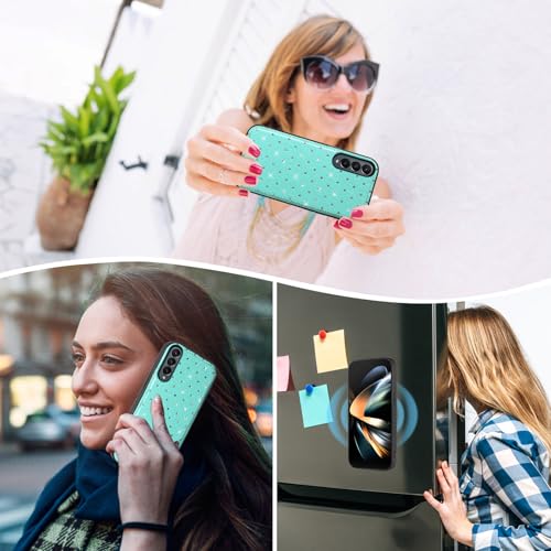 Coque Samsung Galaxy Z Fold 4 bleu sarcelle finition haut de gamme