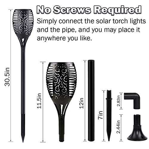 Tocha Solar Luz Luminária LED Ecológica Para Ambientes Externos SolisFlamez - 2 Unidades