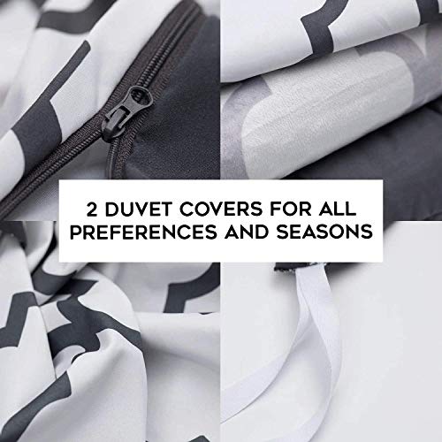 Image of YnM Weighted Blanket and Duvet Covers a€ inch Hot and Cold Duvet Cover Set (3 Pieces) a€ inch (Lattice Scroll, 60''x80'' 18lbs), Suit for One Person(~170lb) Use on Queen /King Bed