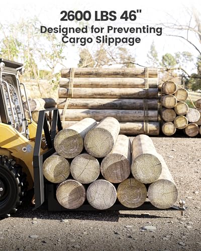 2700 LBS 46" Heavy Duty Pallet Forks Quick Attach Mount Skid Steer Attachments with [Hitch Ball], Skid Steer Pallet Fork Frame Attachment for Loaders Tractors