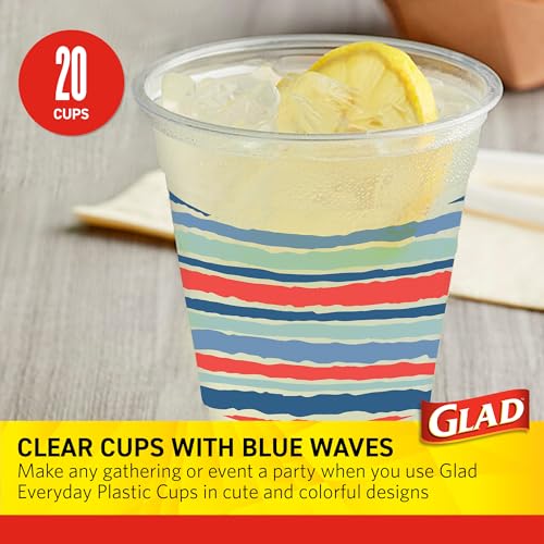 Glad Everyday Clear Plastic Cups, Red White and Blue, 18 Oz, 20 Count, 6-Pk - image 3