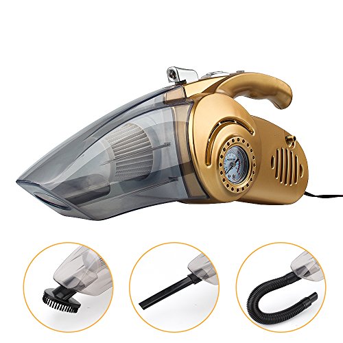 Aspirateur de Voiture, Aspirateur 100W Multifonction à Main Portable, Aspirateur Véhicule Léger avec la Jauge de Pression Intégrée, la Lampe de Poche et la Fonction d'Inflateur