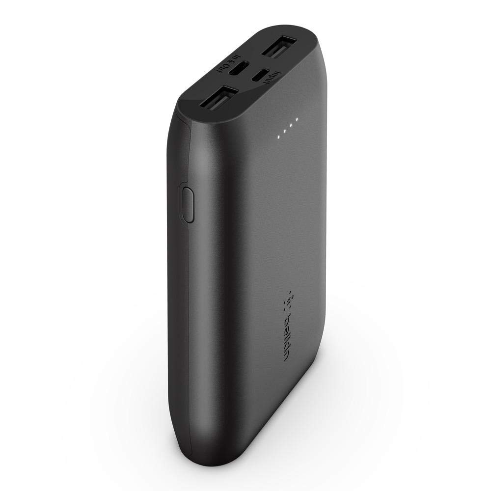 Belkin BoostCharge 3-Port Power Bank 10K + USB-A to USB-C Cable - iPhone Charger - Portable Bank - 15W Charge with 3 Ports - iPhone 15, iPhone 14, iPhone 13 - USB C Cable Included - Black