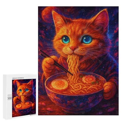 Puzzle chat ramen anti-stress 500 pièces pour se détendre