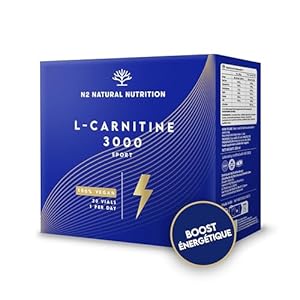 L CARNITINE 3000 PURE Liquide. Extra Fort BOOSTE Energie Améliore Rendement Sportif Recuperation.20 Flacons 3000mg Incassable Ouverture Facile VÉGAN UE. N2 Natural Nutritio