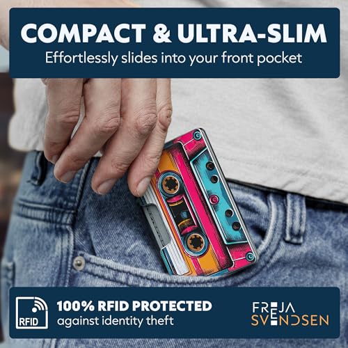 Image of Printed Aluminum Wallet for Men - Slim Money Clip & Card Holder with Printed Finish. Enhanced RFID Blocking, Compact, Unique & Minimalist Wallets