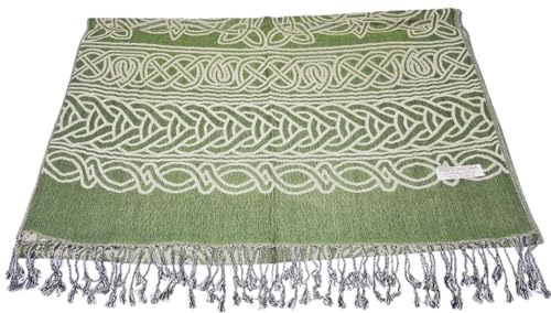 Celtic Knot Scarf - Light Green, Knot Design, Made in Ireland Gift