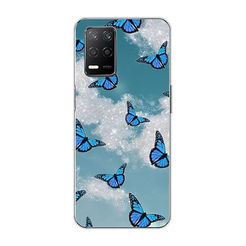 KARTXITAI Case Compatible with Q3 5G,Shockproof Slim Thin Silicone Protective Anti-Fingerprint Anti-Scratch Anti-Fall Phone Cover - Blue Butterfly