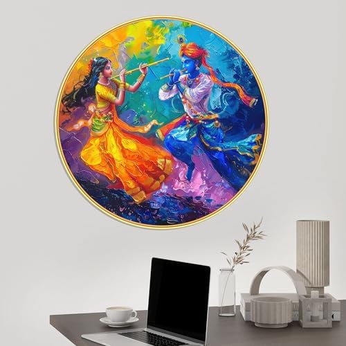 Livin'luxe paintings Radha krishna religious modern art Premium Sparkle