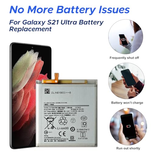 Image of GREEN FUSION Compatible with Galaxy S21 Ultra Battery Replacement EB-BG998ABY, for SM-G998U /U1 /W /B /F /E Series, Include Tools & Guide