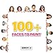Face Paint Kit for Kids - 40 Face Paint Stencils, 18 Large Water Based Paints with 2 Metallic Colors Gold + Silver - Halloween Professional Makeup Face Paint Palette Safe for Skin, Face Painting Book