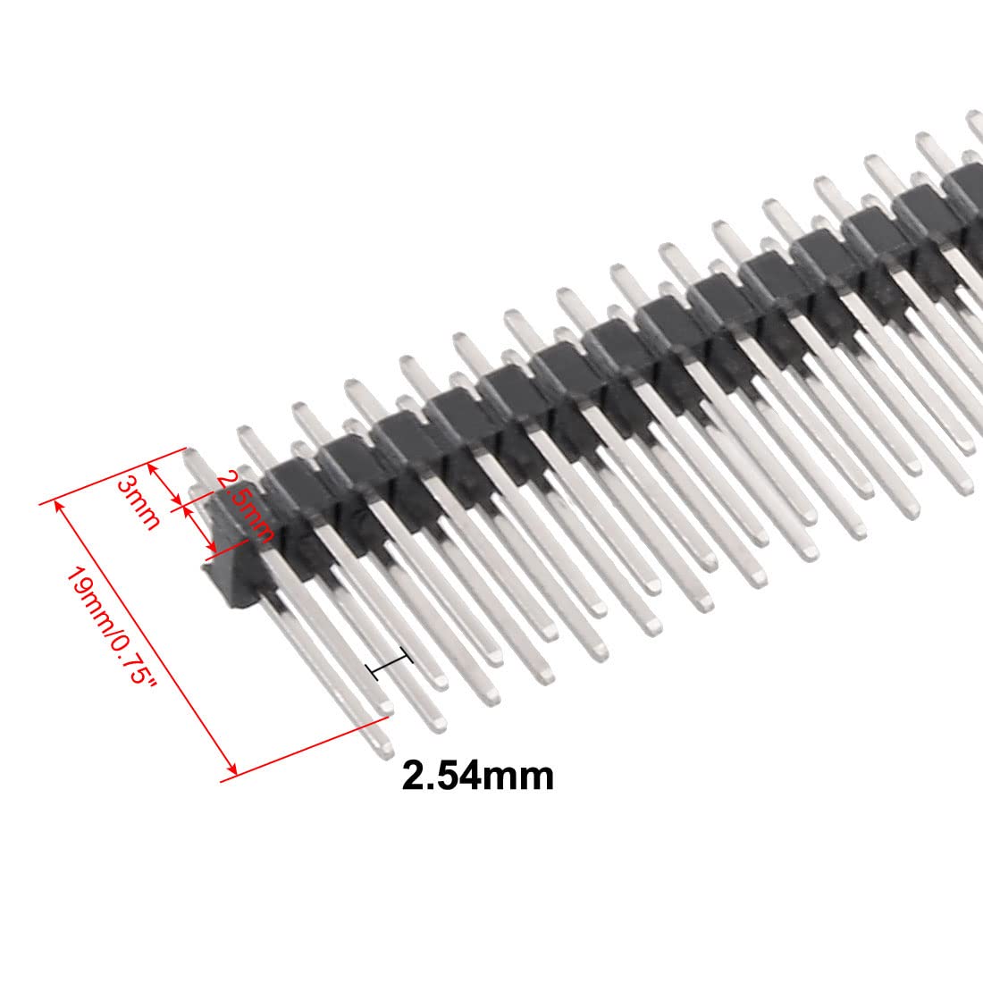 Amazon.com: uxcell 5Pcs 2.54mm Pitch 40-Pin 19mm Length