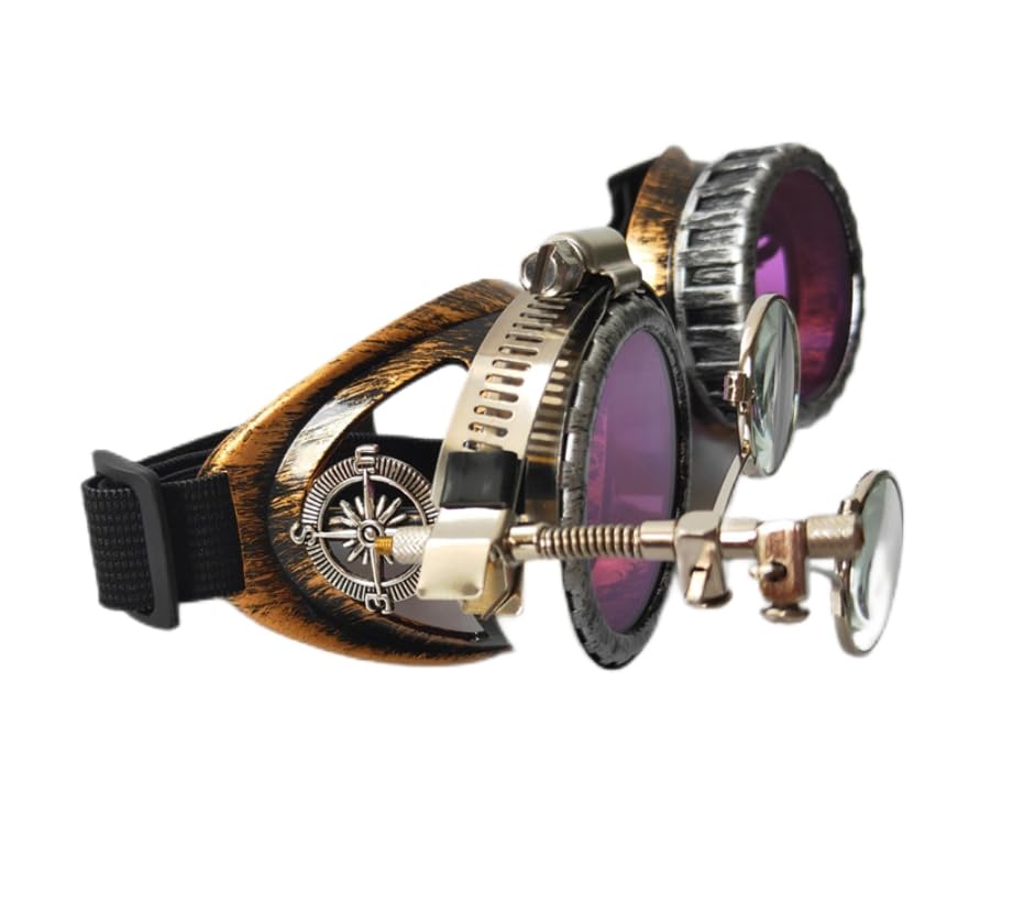Vintage Steampunk Goggles Glasses Victorian Retro Cyberpunk Gothic Cosplay