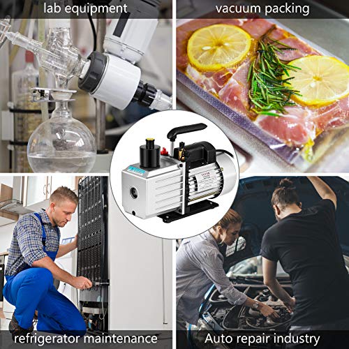 Vevor Vacuum Pump 8Cfm 1 Hp Two Stage Air Conditioning Vacuum Pump 120V 0.3Pa Ultimate Vacuum Refrigerant Hvac Air Tool For Automobile Reparation Vacuum Evacuation (2-Stage, 8Cfm) #TOP6