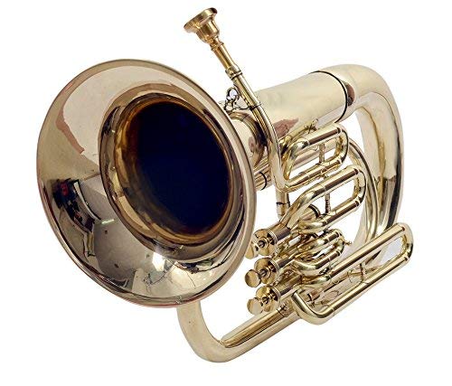 Indian Musical Instrument Euphonium 3 Valve Bb Pitch With Carry Case & Mouthpiece (Gold) #TOP1