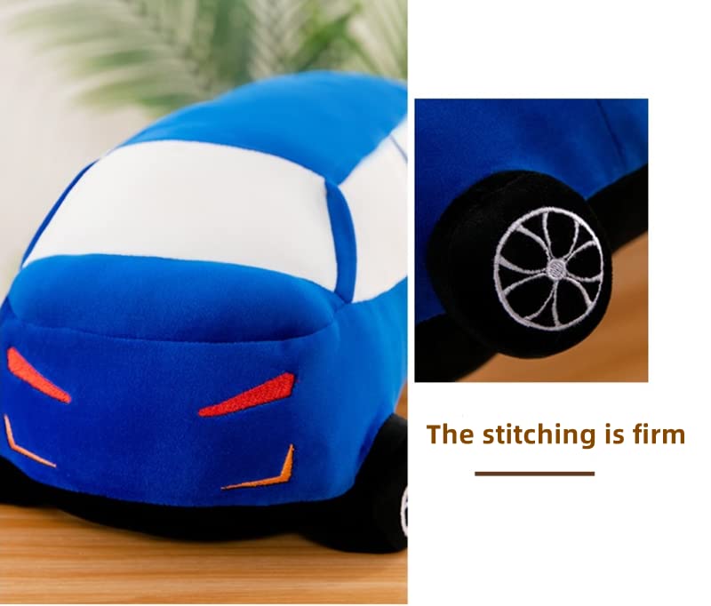Image of Car Plush Toy Soft Stuffed Car Plush Pillow Toy CuteTractor Cartoon Throw Pillow Plushie Gifts for Kids Birthday Christmas Party (Long Sedan)