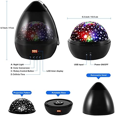 Night Light Kids, Star Night Light Projector-2 in 1 Veilleuse Enfant-Star Projector, That Rotates 360 Degree Rotation&LED Timer Control Bedroom Decor Lamp, Kids Projector Night Light for 2-9 Year Old Birthday Easter Gifts for Girls and Boys Light 7 51ZDBQdOtGL. AC