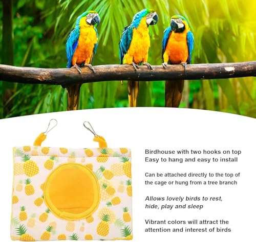 Image of Zerodis Parrot Hammock, Birds Hammock Hut Bird Bed House Tent Budgie Shed Hanging Snuggle Cave Nest for Lovebirds Cockatiels