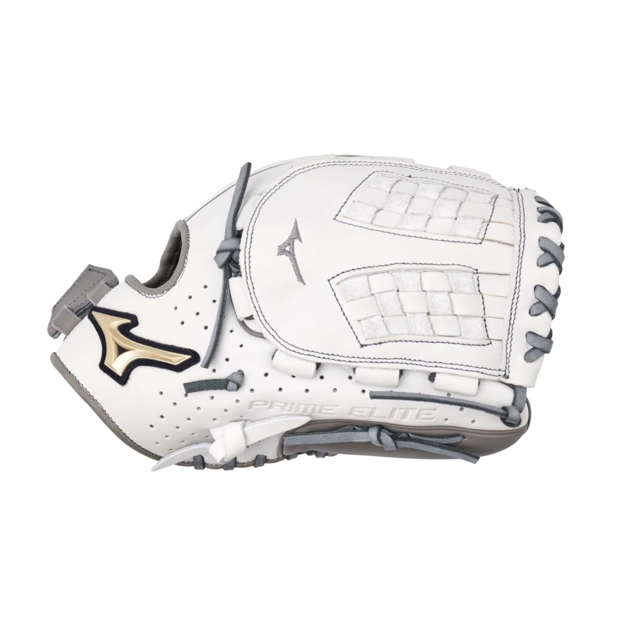 Mizuno Prime Elite Pitcher/Outfield Fastpitch Softball-Handschuh 30,5 cm | Fastpitch Felders MITT | RH Weiß-Grau