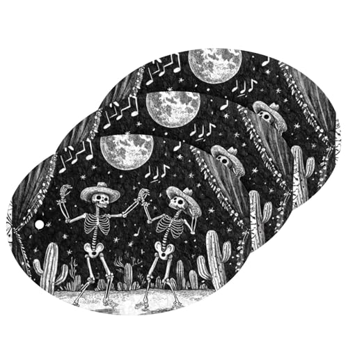 Skull Dancing - Esponjas absorbentes y limpias, borrador mágico antiarañazos para lavar platos, artículos esenciales para el hogar (3 unidades)