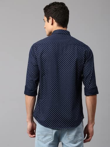 Image of Dennis Lingo Men's Grey Slim Fit Cotton Casual Shirt