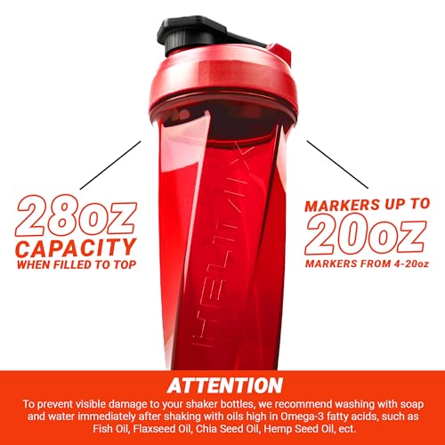 Image of HELIMIX 2.0 Vortex Blender Shaker Bottle Holds upto 28oz | No Blending Ball or Whisk | USA Made | Portable Pre Workout Whey Protein Drink Shaker Cup | Mixes Cocktails Smoothies Shakes | Top Rack Safe
