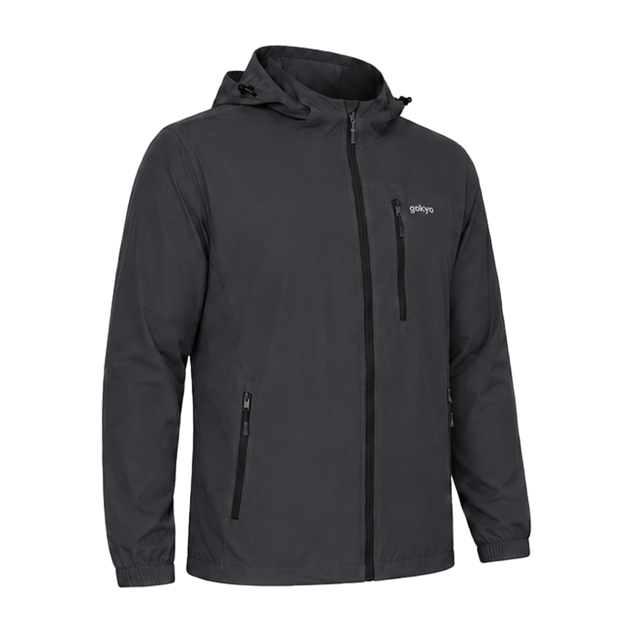 GOKYO Pangong Men’s Lightweight Windcheater Jacket | Packable Travel Windbreaker with Chest Zip Pocket | Breathable 2 Layer Membrane Outdoor Hiking & Casual Windproof Jacket for Men-image-2