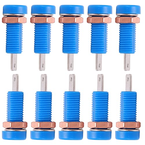 Image of Fafeicy 10pcs 4mm Banana Jack Binding Post Connector for Audio Equipment Panel Mount Blue
